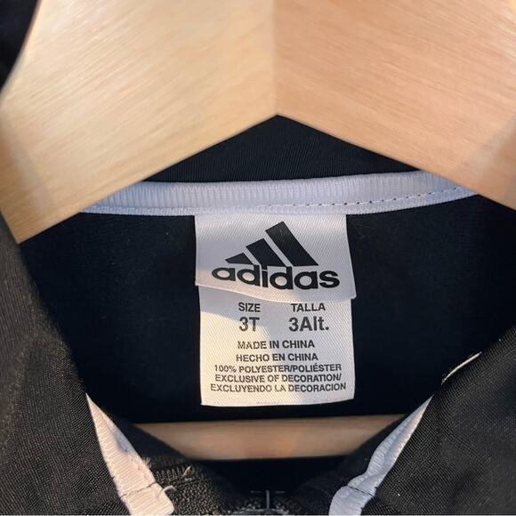 adidas Superstar Track Jacket Black White Stripe Size 3T Toddler Unisex - Picture 2 of 5